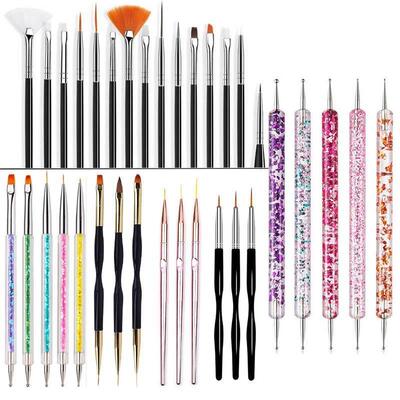 5/20Pcs Nail Art Brush Design Tip Painting Drawing Carving