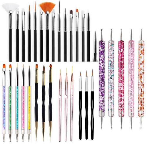 5/20Pcs Nail Art Brush Design Tip Painting Drawing Carving