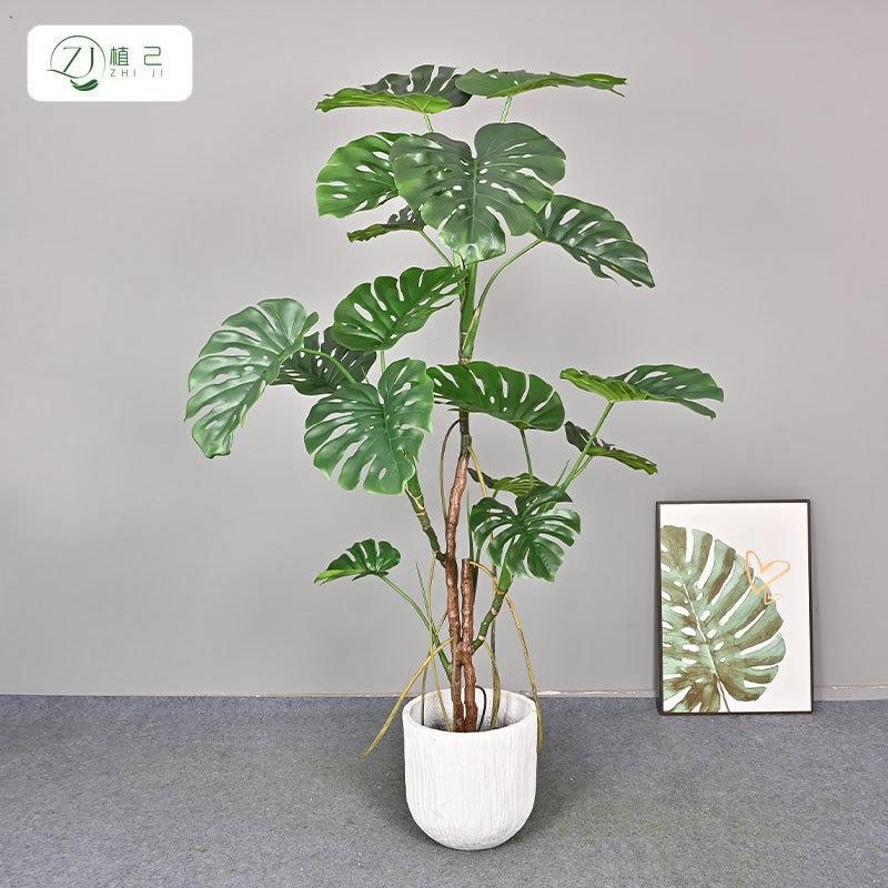 仿真龟背树客厅办公室zj9865仿生植物盆饰栽落地装大植型热带假树