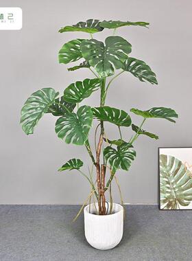 仿真绿植饰造景摆件带假树龟背树仿生植zj9865物落地装大型造热盆