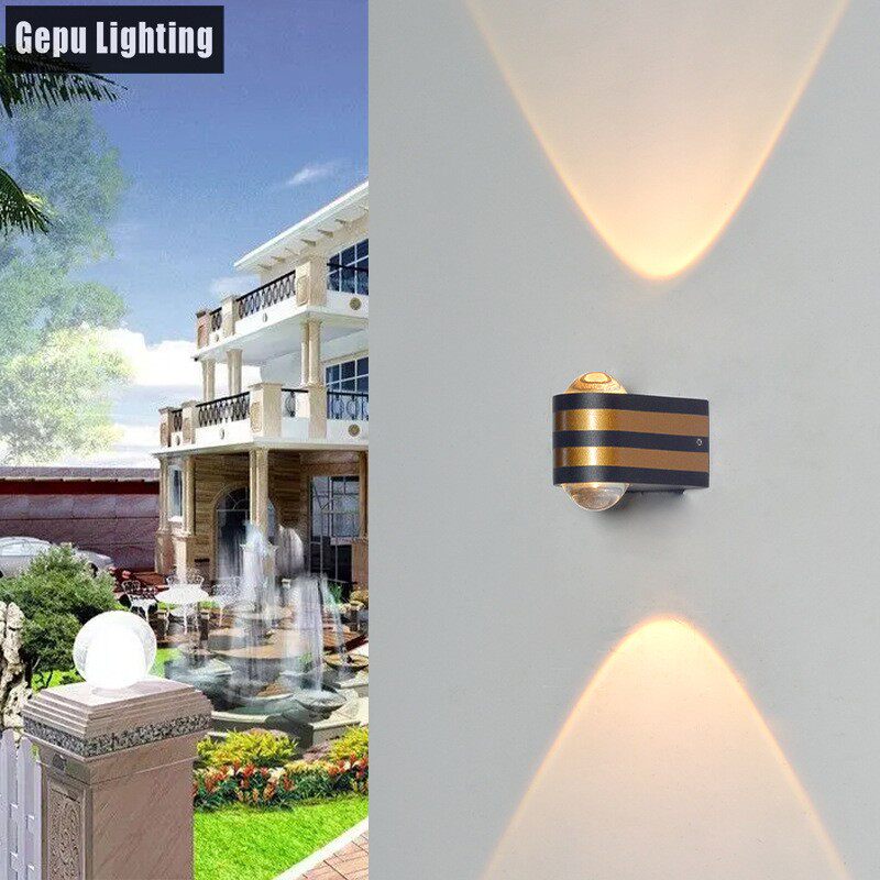 LED户外壁灯防水户外庭院壁灯外墙侧壁灯双头楼梯间过道壁灯