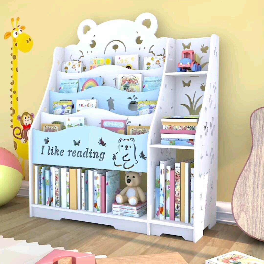 儿童书架落地置物架家用幼儿园绘本架小孩学生宝宝简约收纳书柜