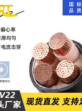 国标阻燃yjv22-5*16mm²铠装铜线缆地埋动力电缆低压电力电缆