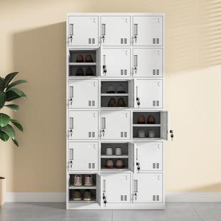 需定制温州工厂车间员工18门鞋柜铁皮更衣柜宿舍多门收纳柜带锁换