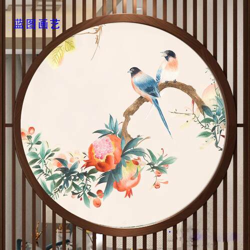 现货双面半透明纱布画机器刺绣片心苏湘汴蜀非遗文化工艺礼品屏风