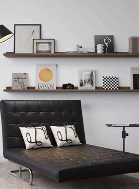 ROF单人折叠休椅坐卧两用沙发床黑色沙家发椅阳台躺椅复古油奶闲