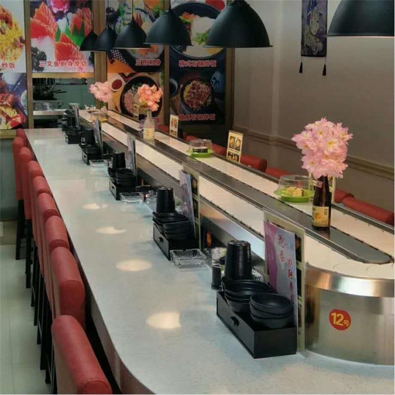 小火锅传送带链条回旋输送餐台小型旋转火锅设备厂家生产直销