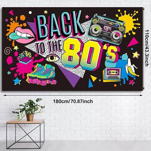 Back To 80's Theme Party Decoration 80's Party Banne