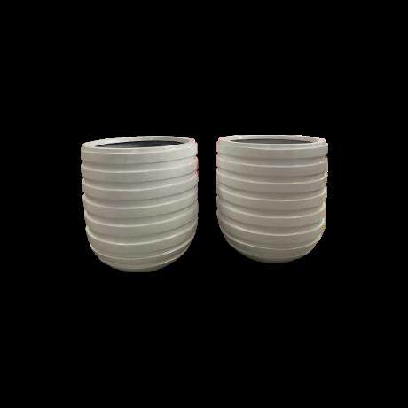 定制户外玻璃钢花盆园艺观赏花钵波纹凹凸环形造型景观商业街花器