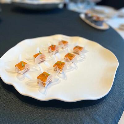 酒店用品意境菜创意白瓷异形不规则特色冷菜热菜餐具窝边盘浅盘