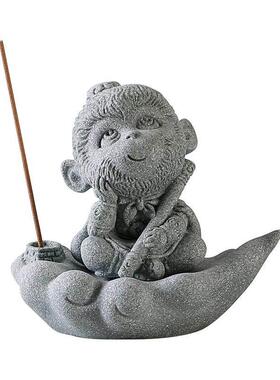 创意孙悟空可爱小猴子线香插茶宠摆件齐天大圣香薰炉桌面造景装饰