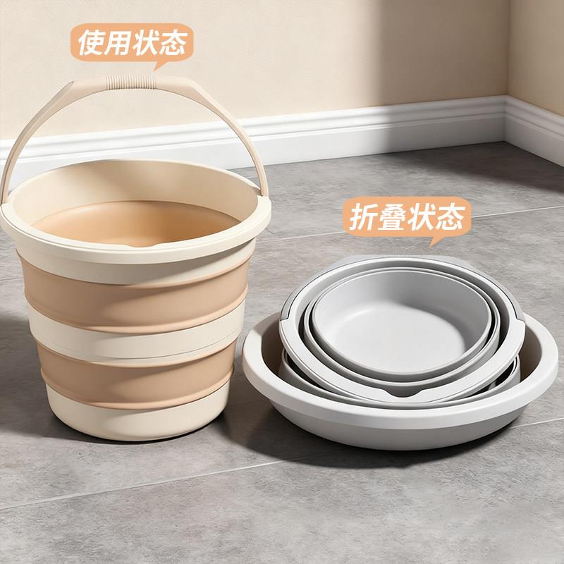 达芮捷折叠水桶大便号载家用手提塑料桶洗衣桶车/户外露营钓福鱼