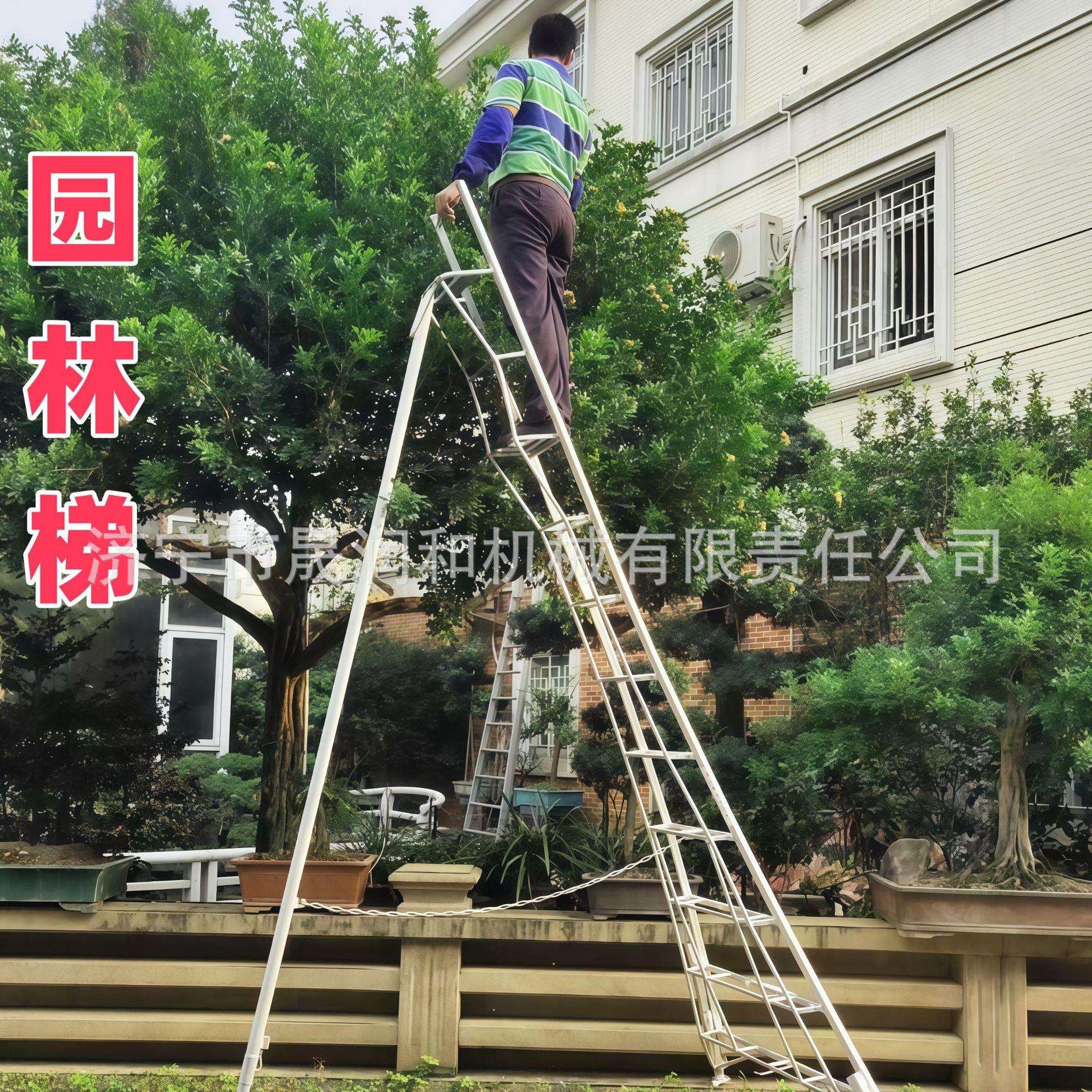 铝合金三脚梯园林梯子园林景观树修剪果园摘果子用安耐稳梯人字