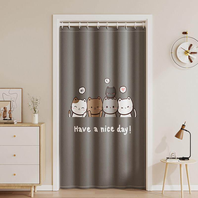 家庭门帘无冲孔卧室客厅隔断窗帘2024新厨房浴室入口空调挡风玻璃