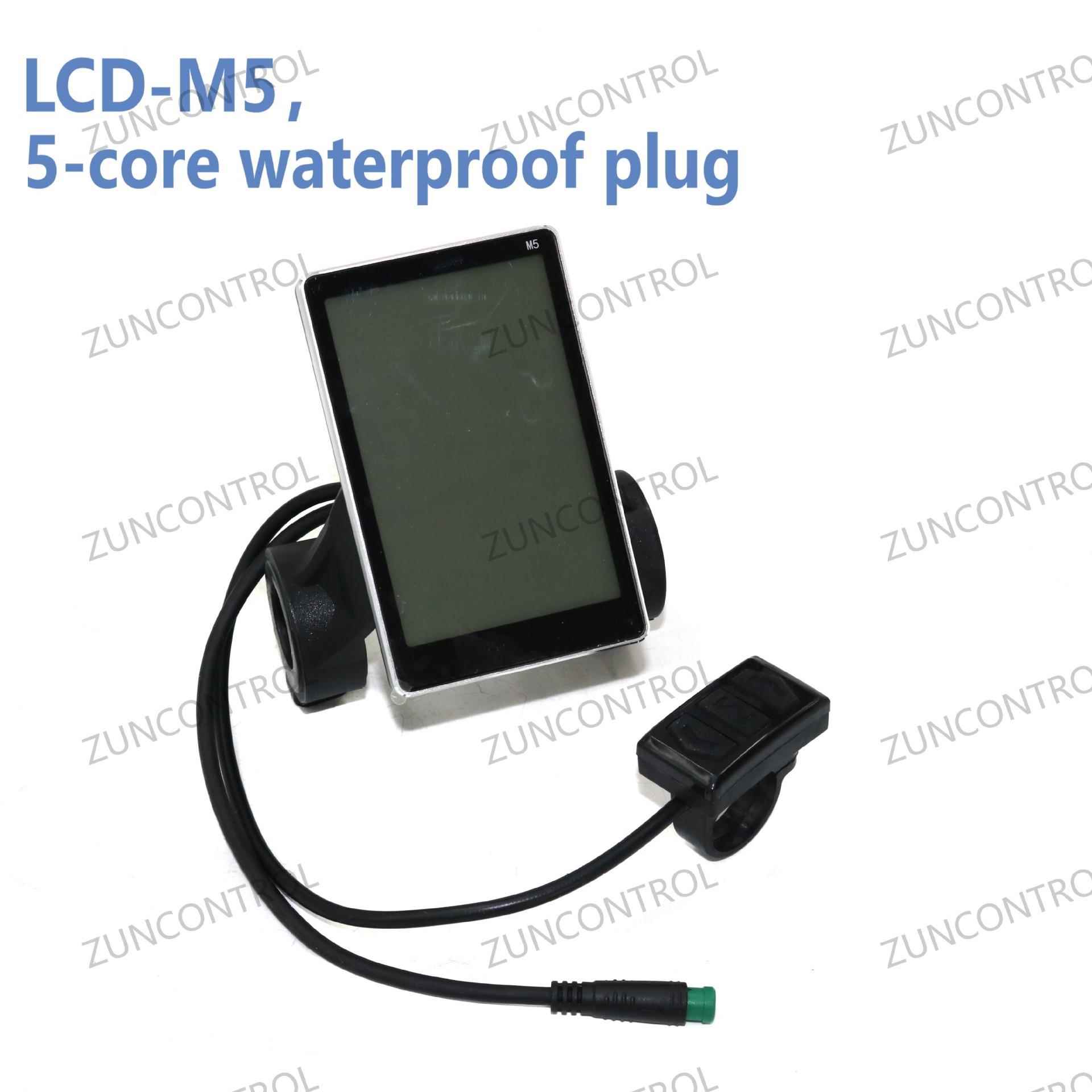 电动自行车山地车滑板车LCD竖屏智能液晶仪表M5防水线接头圆头5针