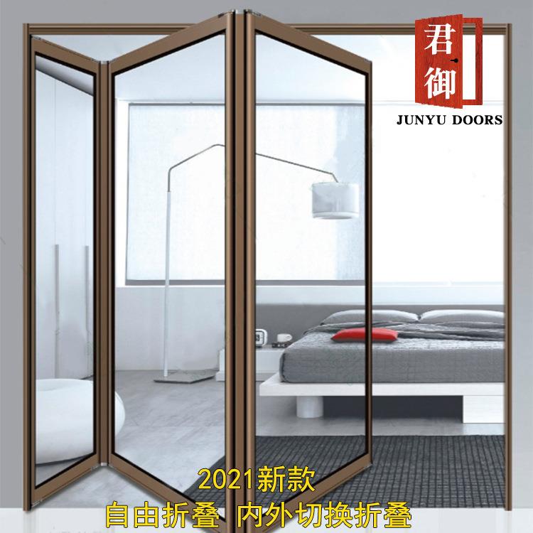 出口铝合金网红自由双向折叠门厨房书房门20窄边洗手间铝合金门