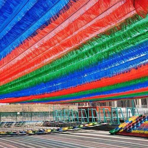 彩色流苏遮阳网 幼儿园游乐场户外遮阳装饰网 庭院遮阴网