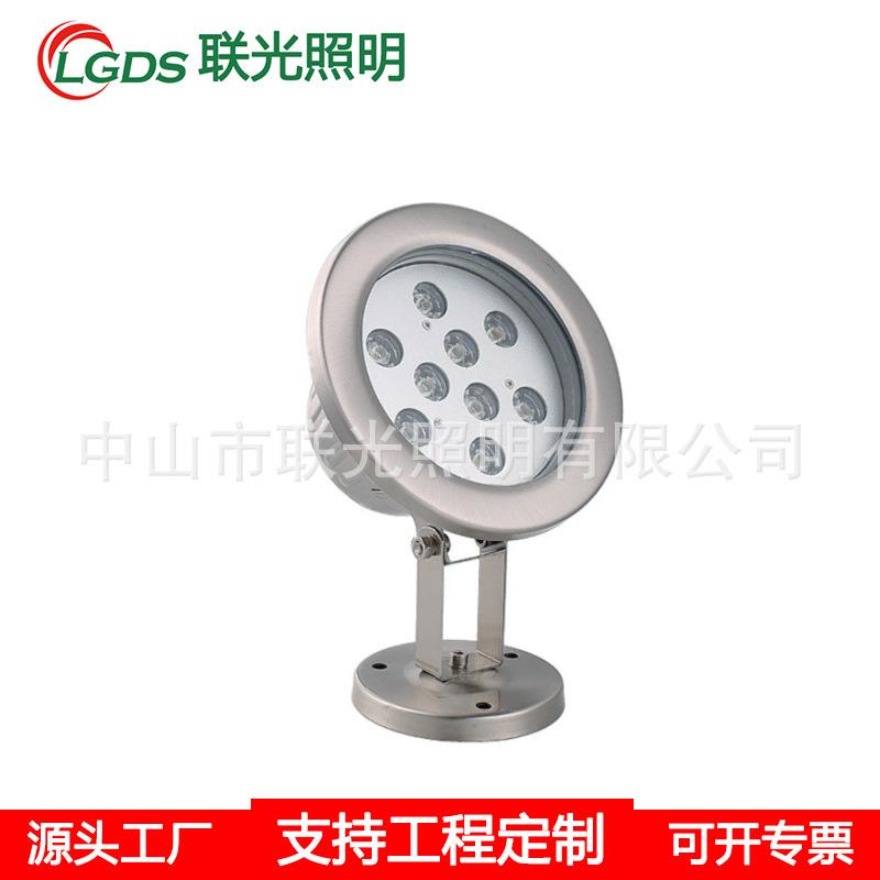 LED水底灯景观水下射灯9W12W低压12V24V七彩变色泳池不锈钢喷泉灯