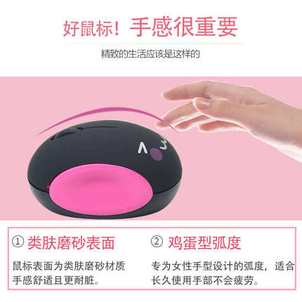 可爱女生双模无线鼠标蓝牙充电静音卡通小手型通用台式笔记本电脑