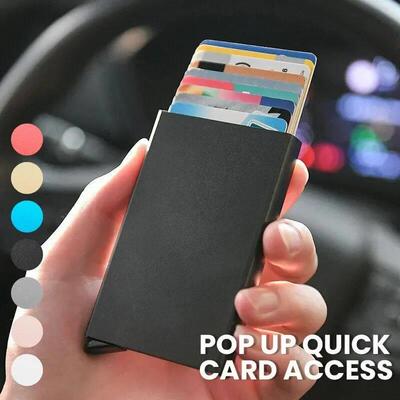 Men ID Credit Bank Card Holder Wallet Anti Rfid Smart Anti R