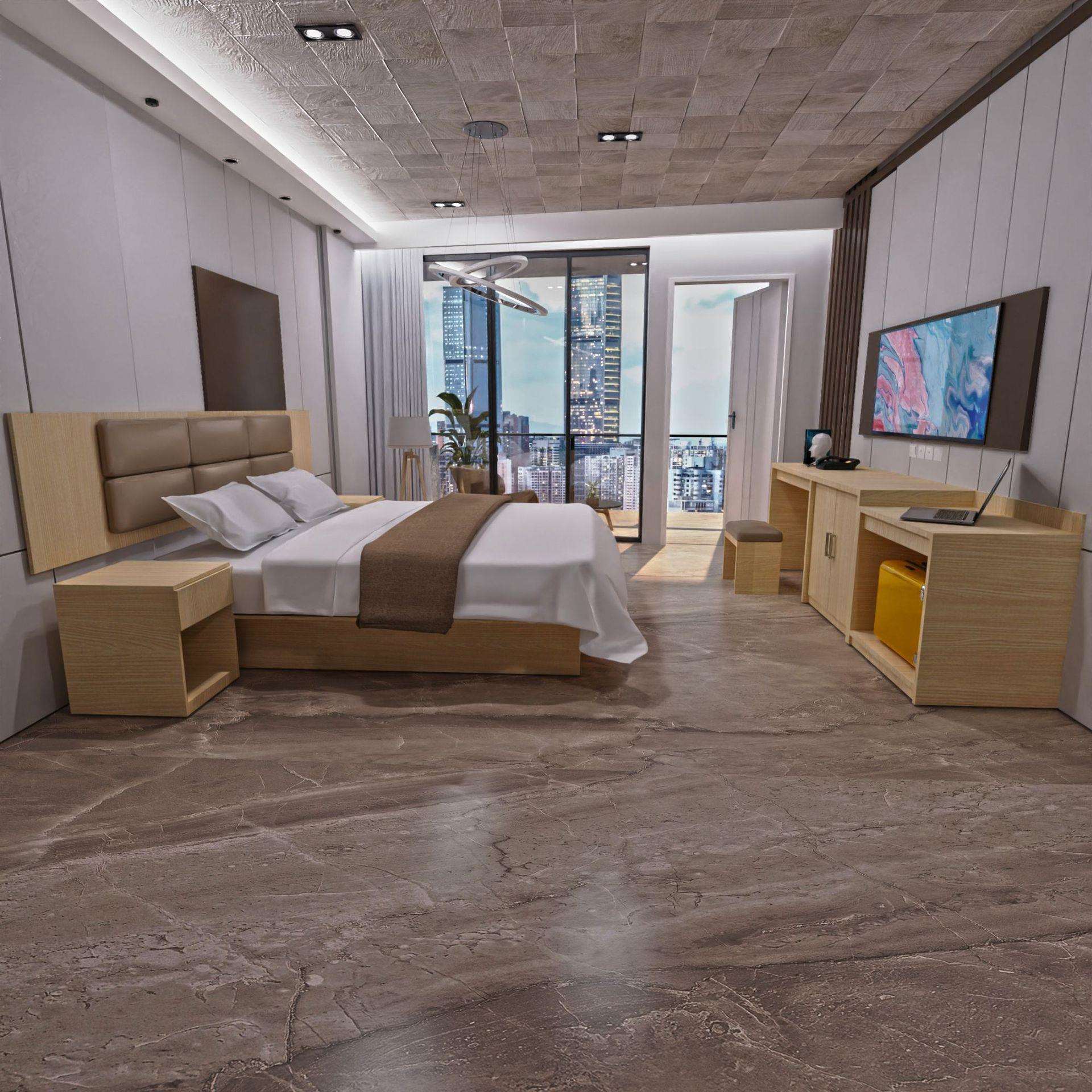 新款快捷酒店家具标间全套床商务宾馆公寓出租房家具床民宿电视柜