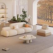 沙发欧式 客厅小户型高级懒人轻音布奢爆云朵泡沙发芙抖沙发 艺款