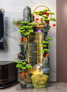 假山流水喷泉景观循环水办公室客厅装饰品鱼池风水轮落地招财摆件