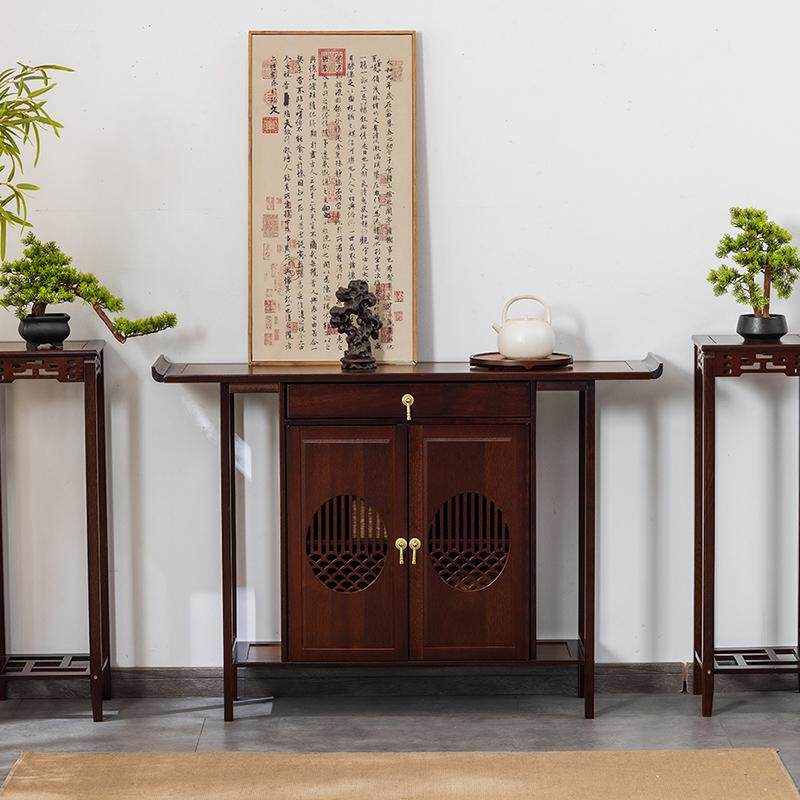 实木玄关柜入户正对门新中式玄关桌条案家用供桌香案台农村中堂柜