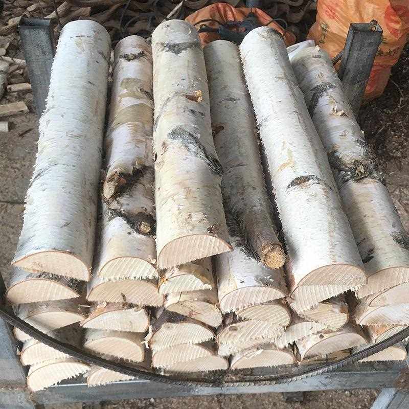 新款直销白桦树干装饰对剖半圆白桦木树干白桦树枯树枯木吧台造型