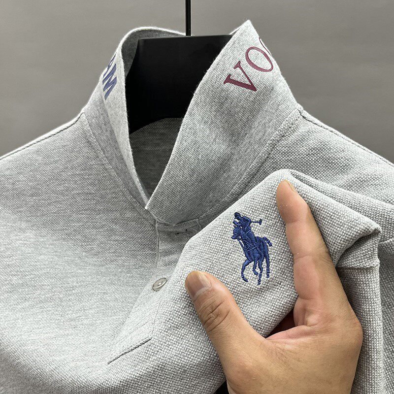 MAROLIO~出口法国！高端短袖POLO衫男纯棉柔软翻领刺绣专柜品质