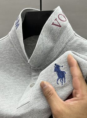 MAROLIO~出口法国！高端短袖POLO衫男纯棉柔软翻领刺绣专柜品质
