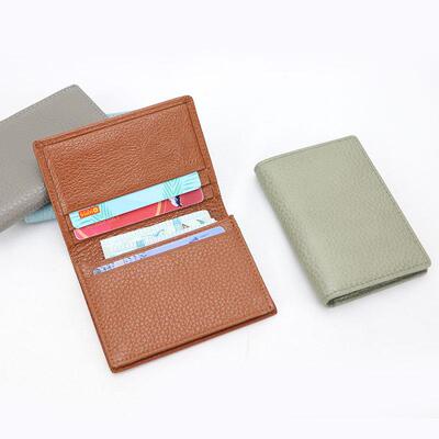 Card Holder Women Bifold Leather Credit Card Case Coin Purse