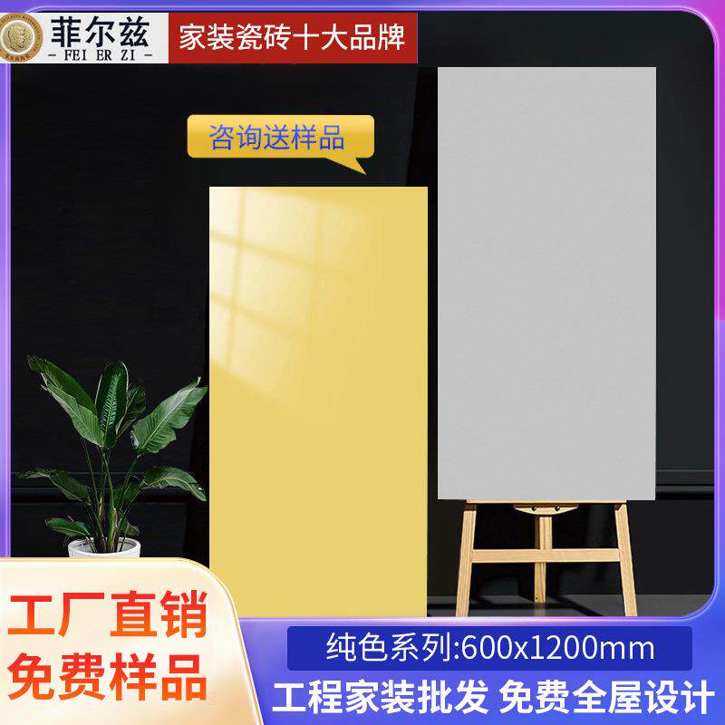 纯色亮光瓷砖600x1200客餐厅防滑地砖蓝色彩色柔光卫生间地板砖