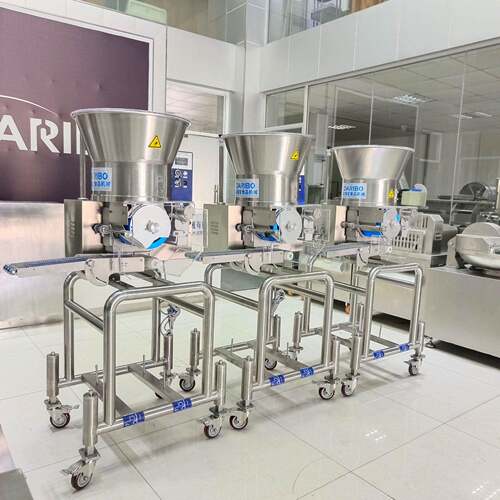 W全自动不锈钢肉饼成型机 汉堡夹心肉饼成型 小型汉堡生产线厂家
