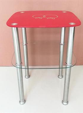 N5小茶几钢化璃IFZ玻方形室床边角柜不钢迷你锈三层茶桌饮水机架