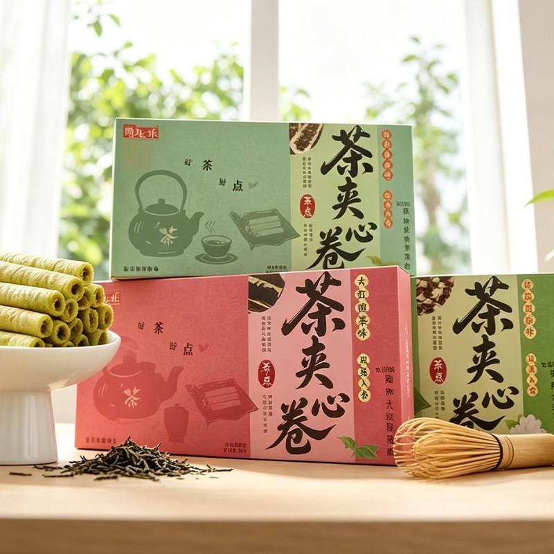 厦门伴手礼鹭乐茶夹心卷130g茉莉花大红袍铁观音茶酥卷休闲茶点