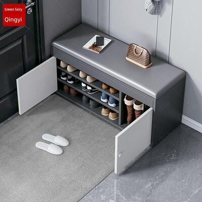 轻型豪华鞋柜，家庭门口多功能换鞋凳，新入口门鞋架，走廊软包，