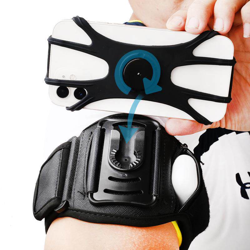 升级版拉链口袋可拆卸旋转臂腕带运动跑步骑行手机套手机袋臂包