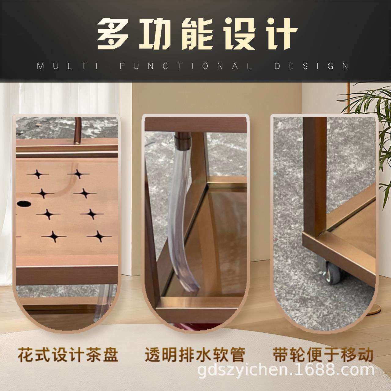 酒楼茶餐厅高档茶水车茶水柜可移动不锈钢酒水车服务车点心车茶台