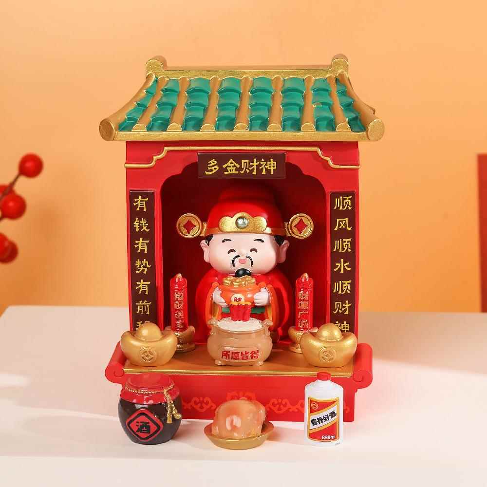 神龛工位拜财神爷供桌香案台家居办公室工位搭子创意装饰文创礼品图片