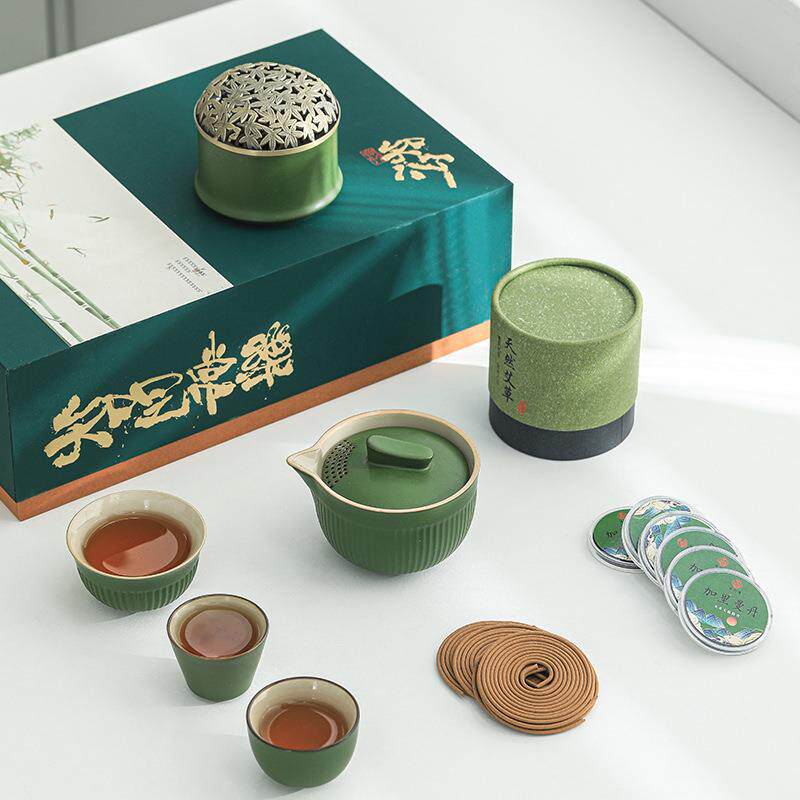 新款直销创意端午节礼品竹文化陶瓷创意礼品礼盒套装送领导长辈高