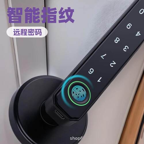 体智能门锁室纹内木分门卧室式房间办公室密码锁家木门指纹用指民