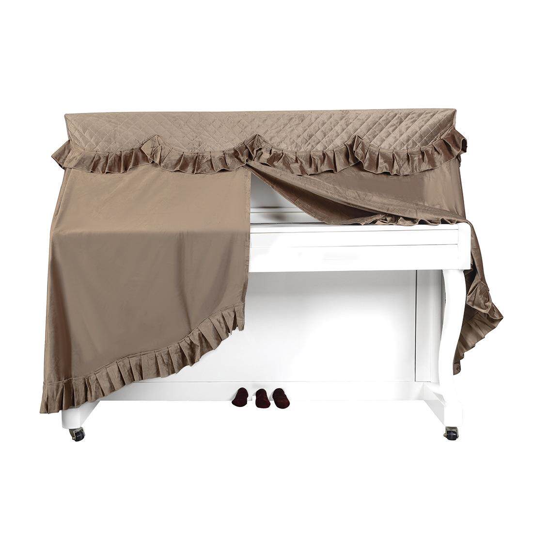 88键钢琴罩立式全披荷兰绒加厚防尘罩荷叶边褶皱钢琴盖布工厂