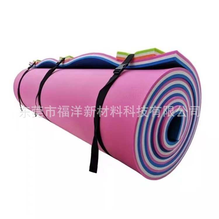 热销出口户外水上用品蓝黄红橙彩色三层水上网红浮桥XPE浮毯