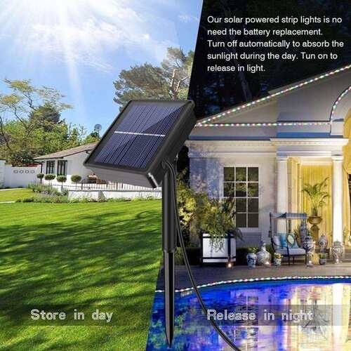LED太阳能灯条户外花园灯带 led2835柔性5米150LED节日装饰景观灯