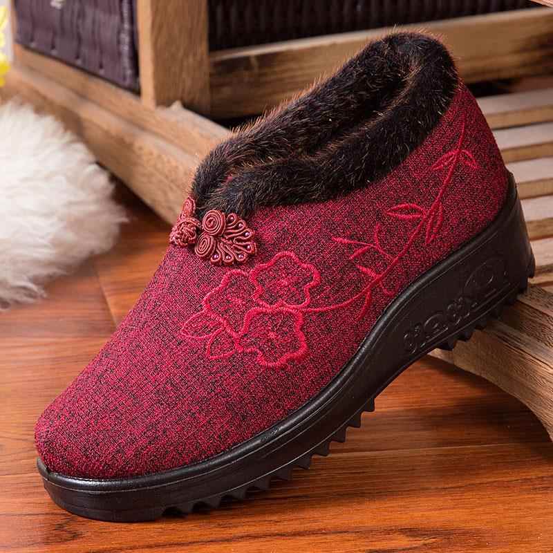 高档女士老北京冬棉鞋天女季加绒秋冬款二棉鞋女冬中老年人新款保