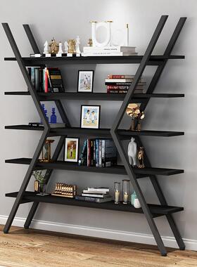 板置物架书架简约落地纳铁艺组合CBO创隔意架子家用客厅办公收室