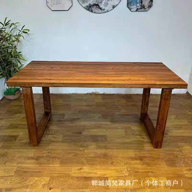 复古老榆木茶桌办公茶室长款大板桌实木中岛流水台待客吃饭餐桌椅,住宅家具,家用茶台/茶桌,淘宝优惠券,粉丝福利购,淘宝优惠卷