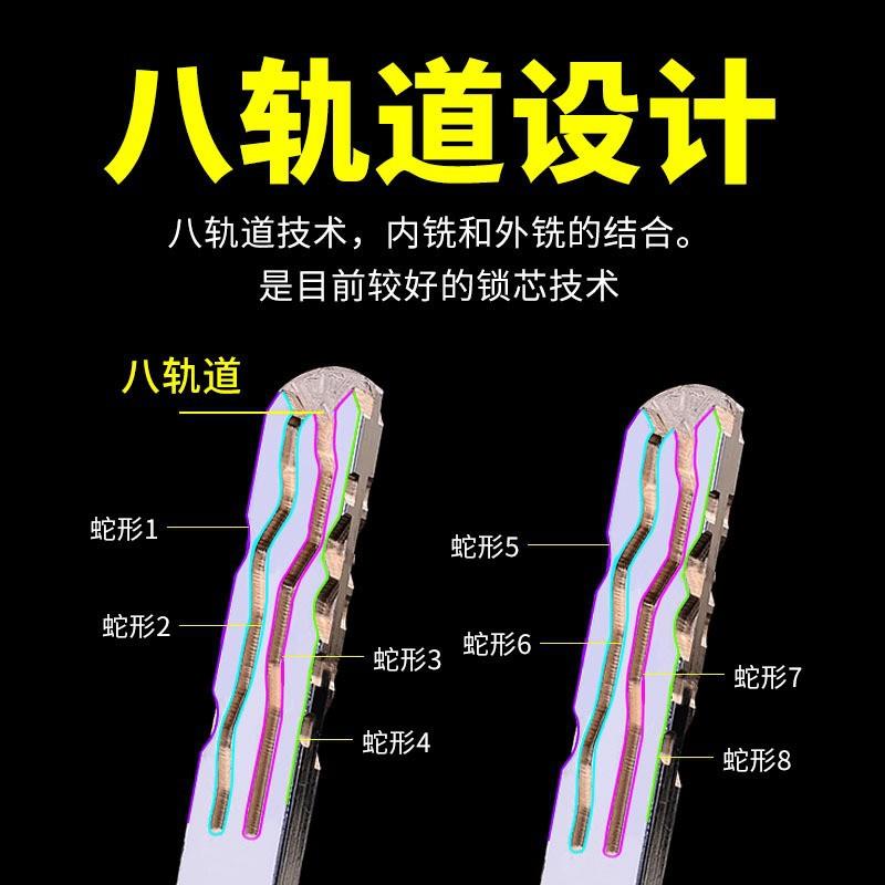 锈钢黑色F04半圆防盗防门锁套装通用不型门c把手锁体大木门锁具家