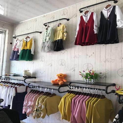 服装店展示架上墙组合侧挂男装女装童装货架壁挂衣架服装店侧挂架